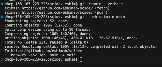 Local Command Output After git push